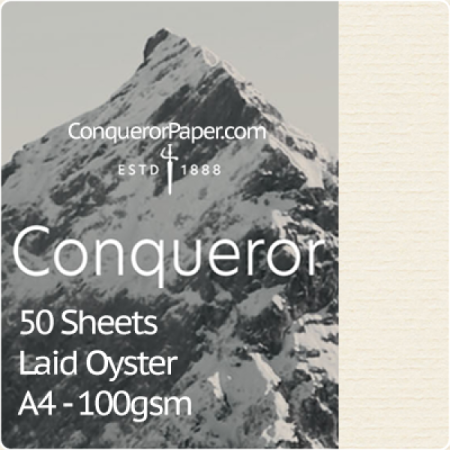 SMALL PACK - TINT:Oyster, FINISH:Laid, PAPER:100gsm, SIZE:A4-210x297mm, QTY:50Sheets, WATERMARK:Yes 